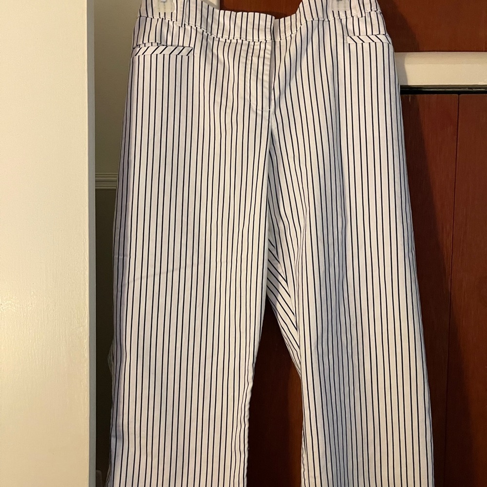 Blue and White summer capri pants